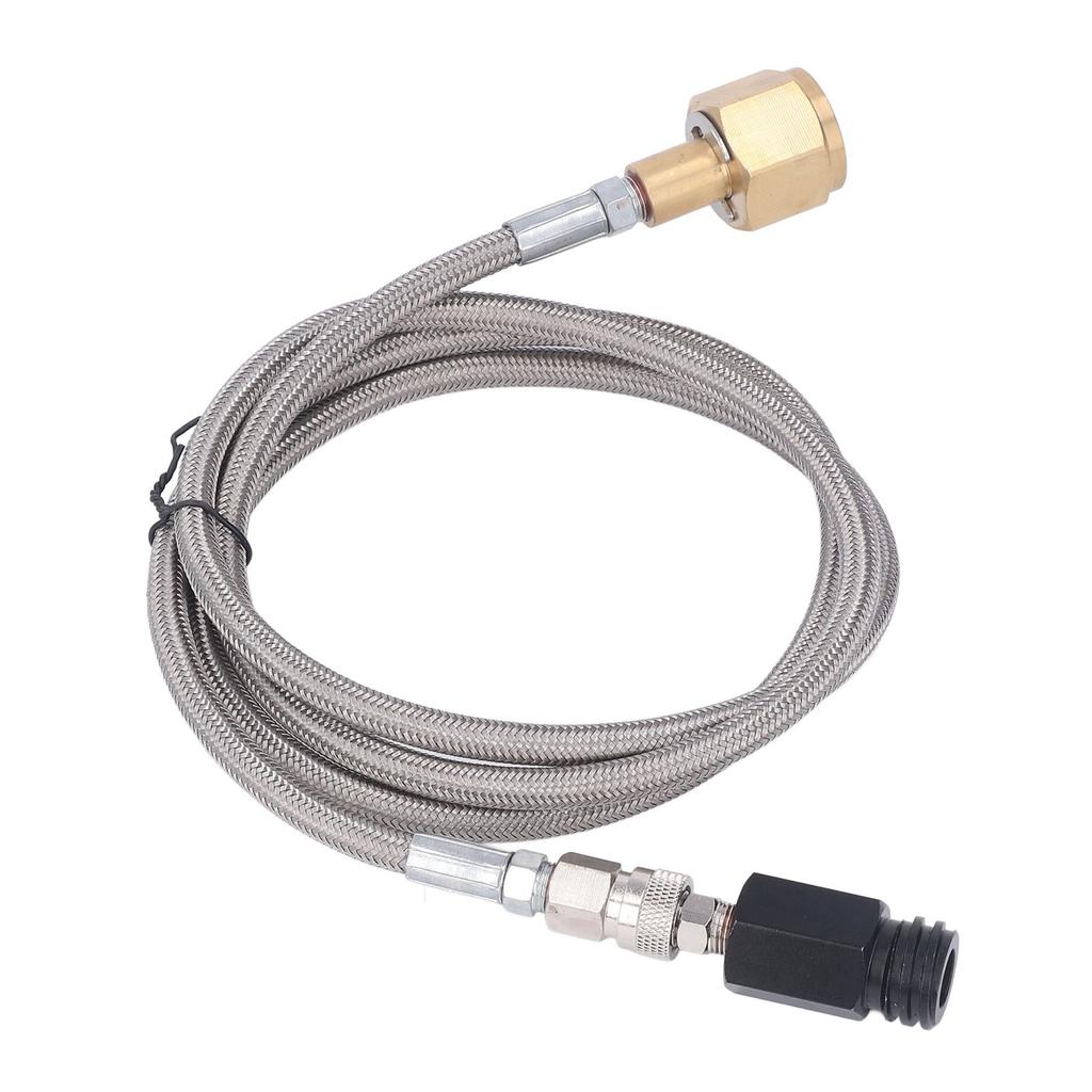 Soda Refill Adapter CO2 Cylinder Cartridge Fill Tank Connector with 60in Hose CGA320 Stainless Steel Hose