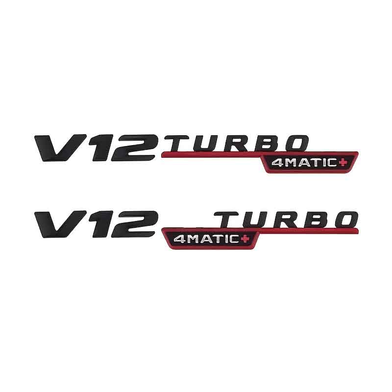 Буквенные наклейки-эмблемы V12BITURBO 4MATIC+ Шильдик V12TURBO 4MATIC+ для крыльев автомобилей классов C E S G и другие наклейки