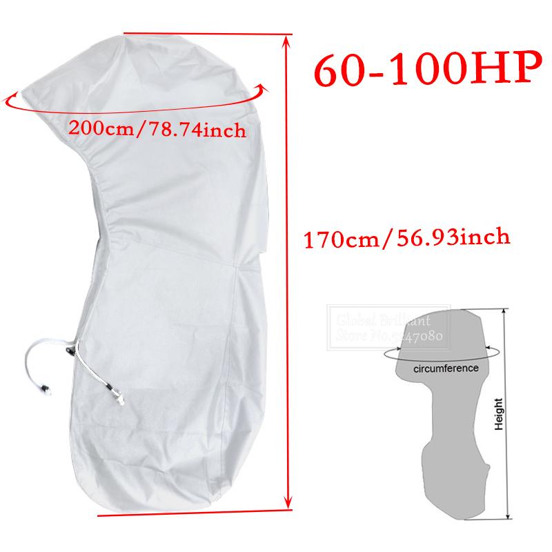 420D Boat Full Outboard Engine Cover Heavy Duty Grey Engine Motor Covers Protector For 6-225HP Waterproof