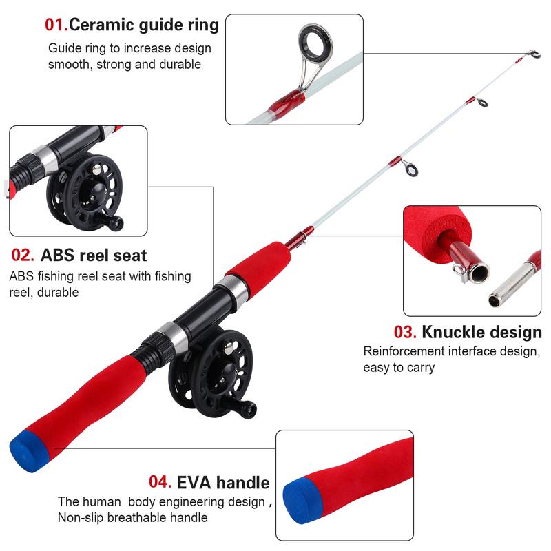 Набор удочек и катушек для зимней удочки и лески для зимней спортивной рыбалки на открытом воздухе, полный набор для рыбалки