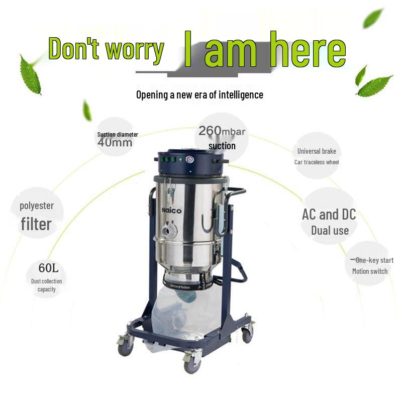High-Power, Low-Noise Industrial Vacuum Cleaner with Efficient Dust Removal and No Cleaning Requirement