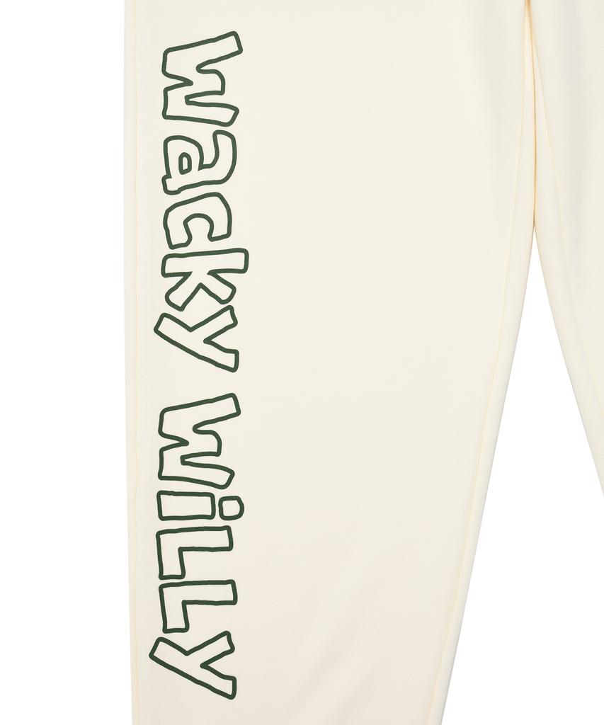 WACKY WILLY Typographic Sweatpants Cream