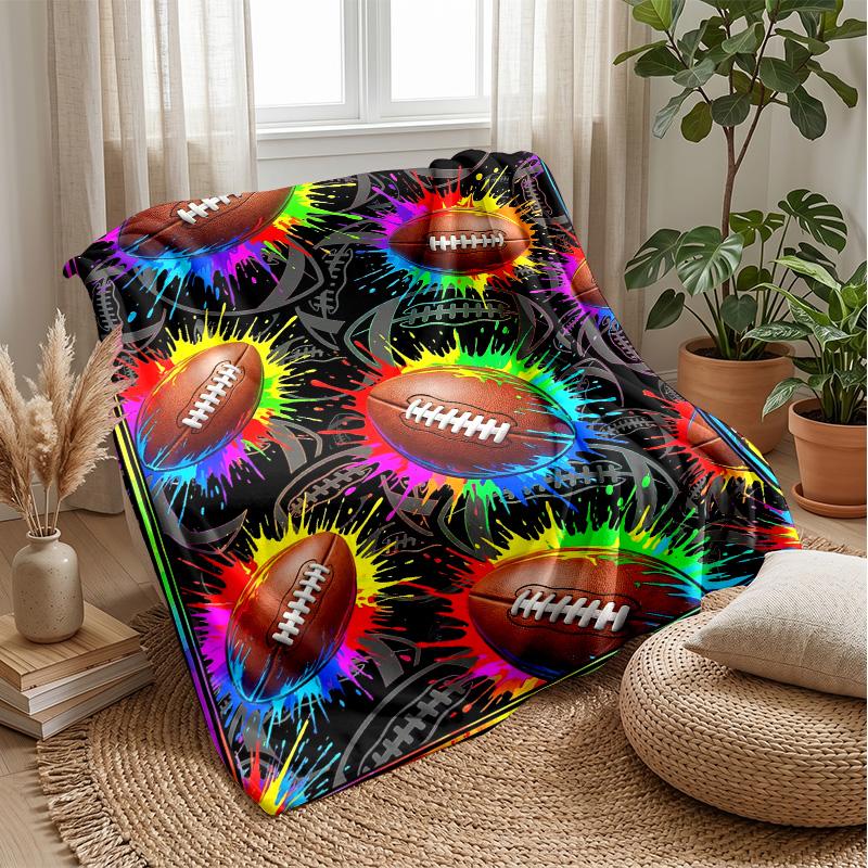 Football Artwork Energy Theme blanket Lightweight Warm Flannel Blanket Decorative Throw Blanket for Home Decoration