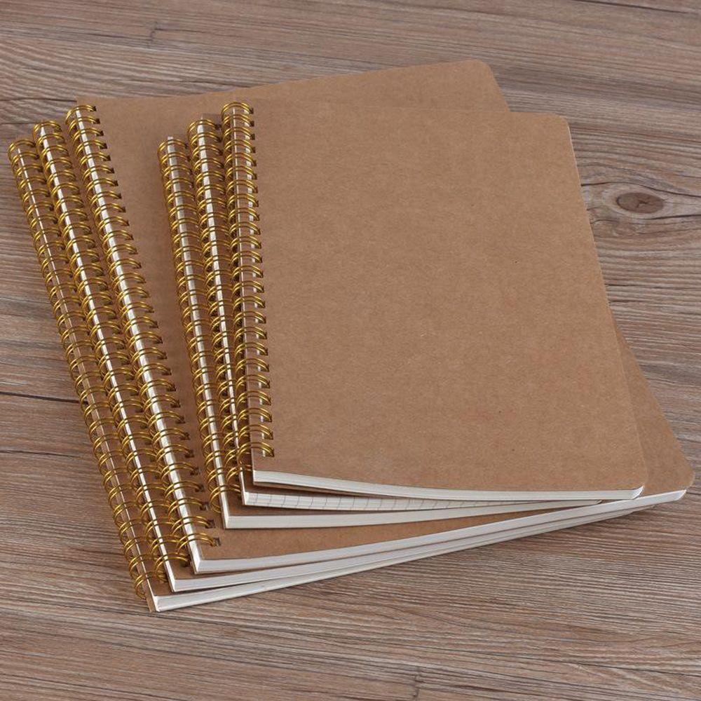 Portable Diarybook Writing Pads Retro Car Line Coil Notebooks B5 16K Workbooks Kraft Paper Notebook