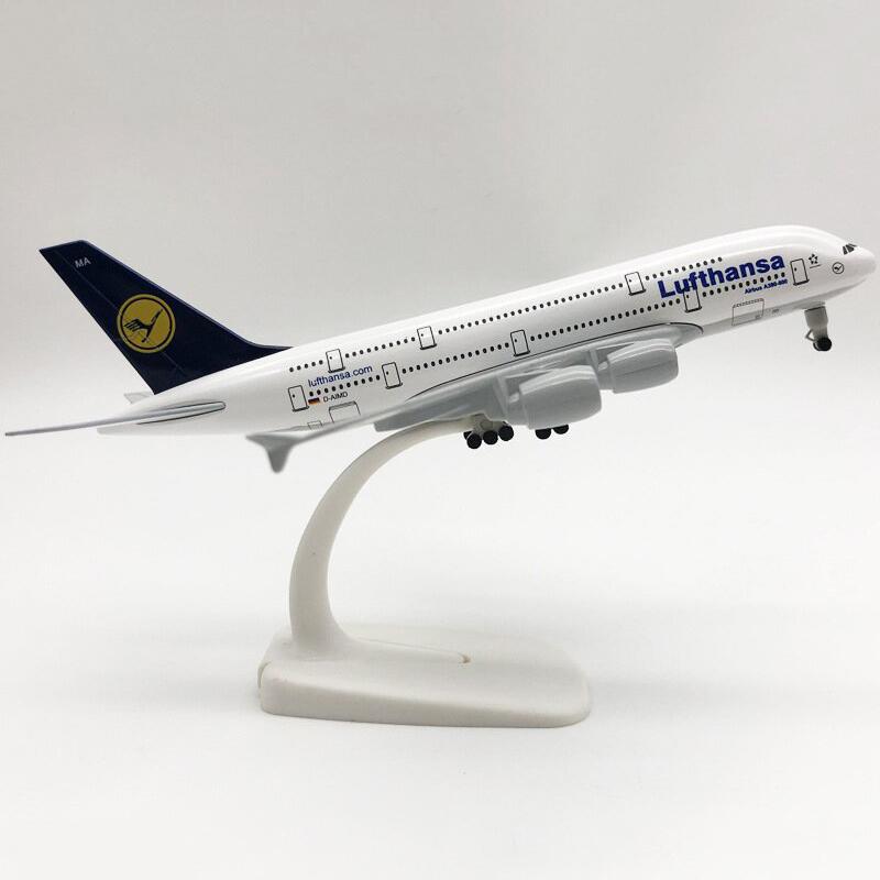 20 см Статическая Симуляция Сплав Самолет Lufthansa A380 Авиалинии Модели Самолетов С Шасси Детские Подарки Коллекция Игрушка Самолет