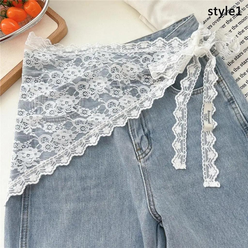 Короткая юбка-треугольник, юбка-полуюбка, юбка-шторка с кружевной отделкой, маленький фартук, мягкий кружевной многослойный платок в корейском стиле