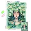 5D DIY Алмазная картина Фэнтези Девушка Полный дрель Квадратный круглый набор со стразами Алмазная вышивка Зеленые эльфы Украшение дома