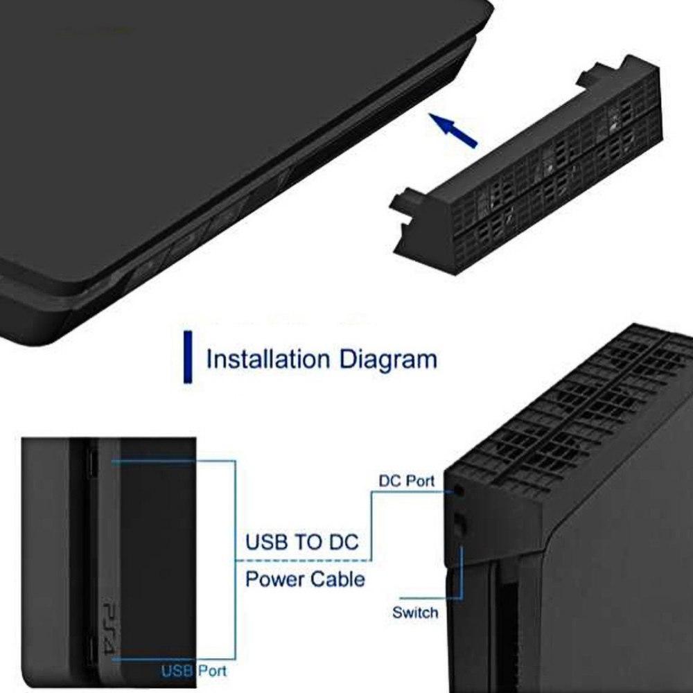 Охлаждающий вентилятор для тонкой игровой консоли PS4, внешний USB-кулер
