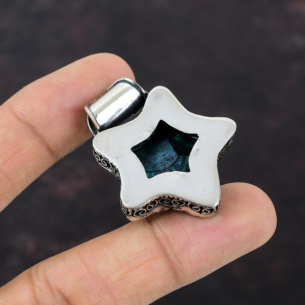 Титановый кулон "Друзы" Подвеска из натурального драгоценного камня Стерлингового серебра 925 пробы Подвеска в форме звезды Подарок для мамы Ювелирные изделия ручной работы Винтажный кулон