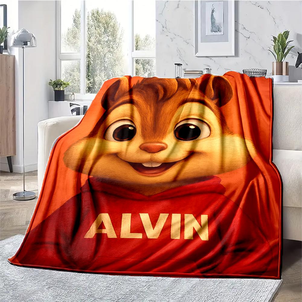 Alvin and the Chipmunks Theme Printed Blanket - Perfect for Couch, Bed, Travel & Outdoor Use | Machine Washable, Cozy & Durable.