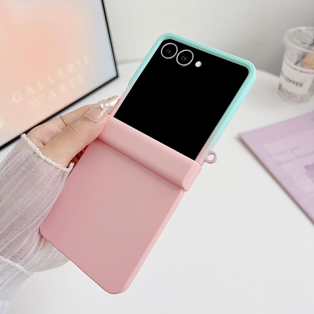 Роскошный милый чехол для телефона Samsung Galaxy Z Flip 7 fe 6 5 4 3 flip7 Градиентный двухцветный Жесткий шарнир Защитная крышка
