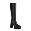 8/Autumn and Winter New Women's High Heel Long Boots Fashion Waterproof Platform Thick Heel Solid Color Large Size Boots