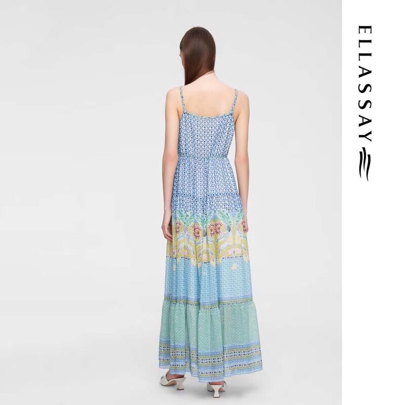 ELLASSAY Женское дышащее платье макси А-силуэта