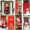Background Christmas Door Cover Door Hanging Fabric Flag Cute Door Banner  Christmas
