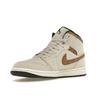 Air Jordan 1 Mid SE Brown Elephant Men Sneakers Light-Orewood-Brown Metallic-Gold White DZ4129-102
