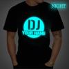 DJ Печатные Футболки На Заказ Футболка Мужские Женские Топы Футболки Футболки DJ Ваше Имя Логотип DIY Имена Футболка Смешная Футболка Светящиеся Футболки Топы