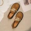 Fashion Retro Flat Sole Single Shoes 2024 Autumn New Frosted Breathable Cow Rib Sole Small Leather Shoes Durable Casual Women's Shoes
