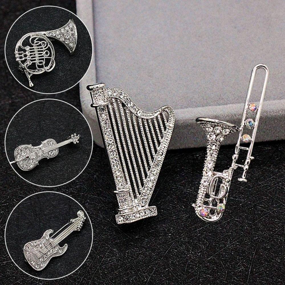 Collar Pin Guitar Musical Instruments Brooch Women Brooch Music Score Brooch Korean Style Badge
