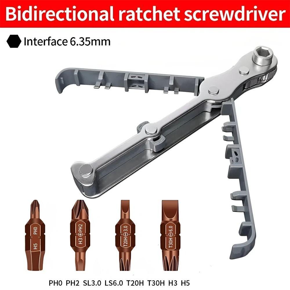 Socket Wrench Mini Ratchet Wrench Cross Slotted Repair Screwdriver  Assembly