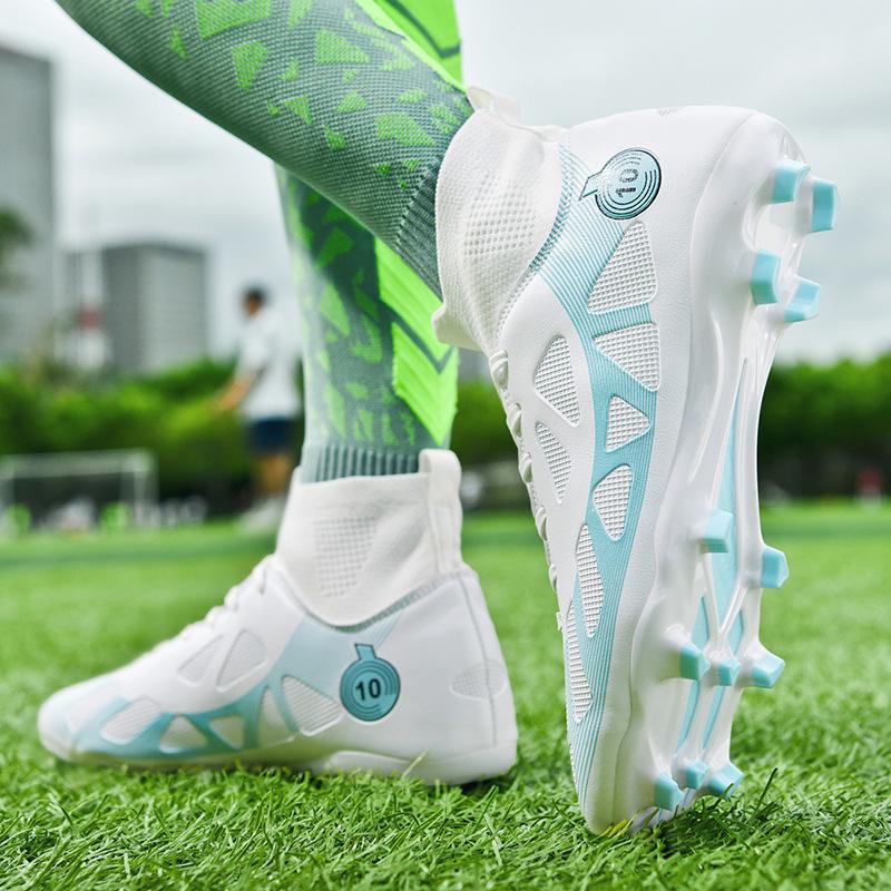 Cross-border football shoes high-top 2024 autumn long and short nail sneakers foreign trade large size 46 boys adult sports shoes