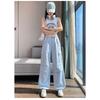 Summer Thin High Waist Tied Feet Wide Legs Two Wear Drawstring Casual Sweatpants