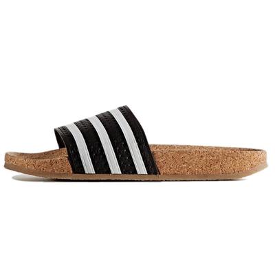 Черные женские кроссовки Adilette Cork Slide Core-Black Footwear-White Gum BA7211