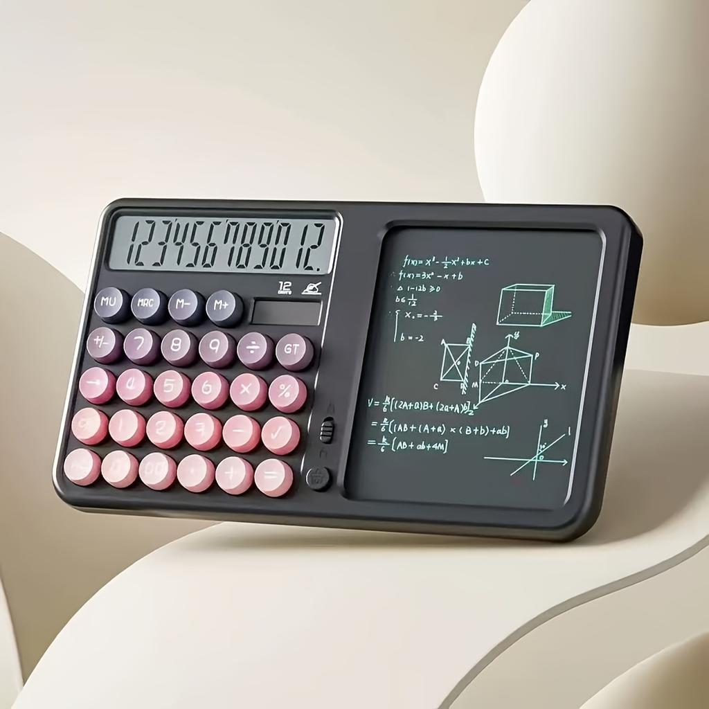 Калькулятор, Настольный Офисный Многофункциональный Калькулятор-Планшет для Заметок с Двойным Питанием от Батареи/Солнца, Помощник для Заметок, Дисплей с Большим Экраном,