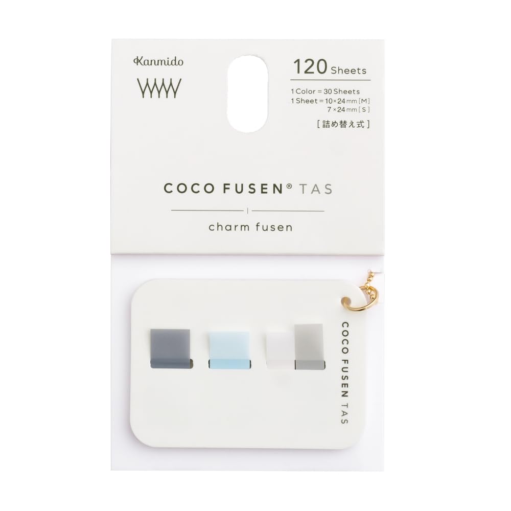 Kanmido Coco Fusen Tasu Шарм Стикеры, Квадратные, Бело-серые