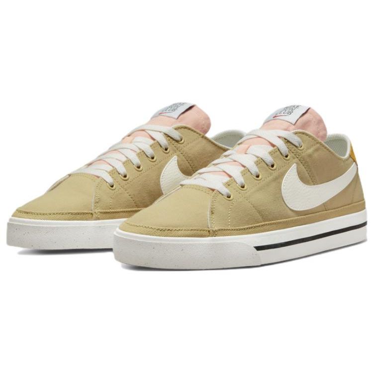 Nike Мужские кроссовки Court Legacy Canvas Next Nature Wheat Grass Sail, коричневые, ярко-зеленые, черные DV0516-700