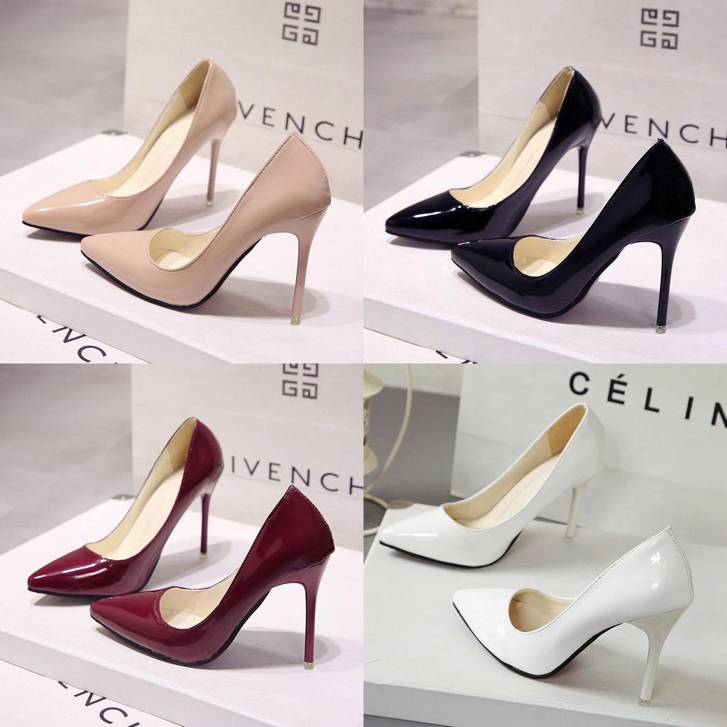 Elegant Black Pu Pointed Toe High Heels For Women With Waterproof Platform For Daily Wear