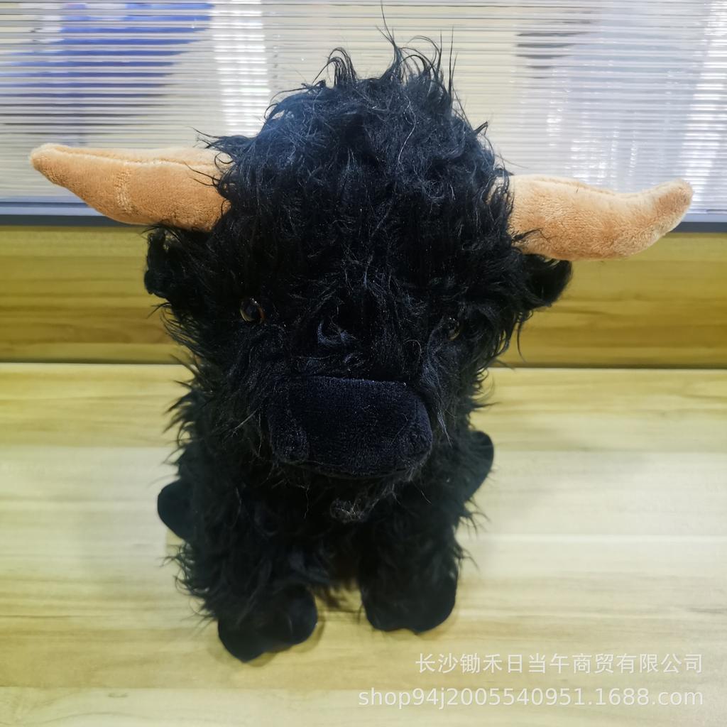 Имитация Шотландской высокогорной коровы Плюшевая кукла Шотландской высокогорной коровы Кукла коровы с длинной шерстью