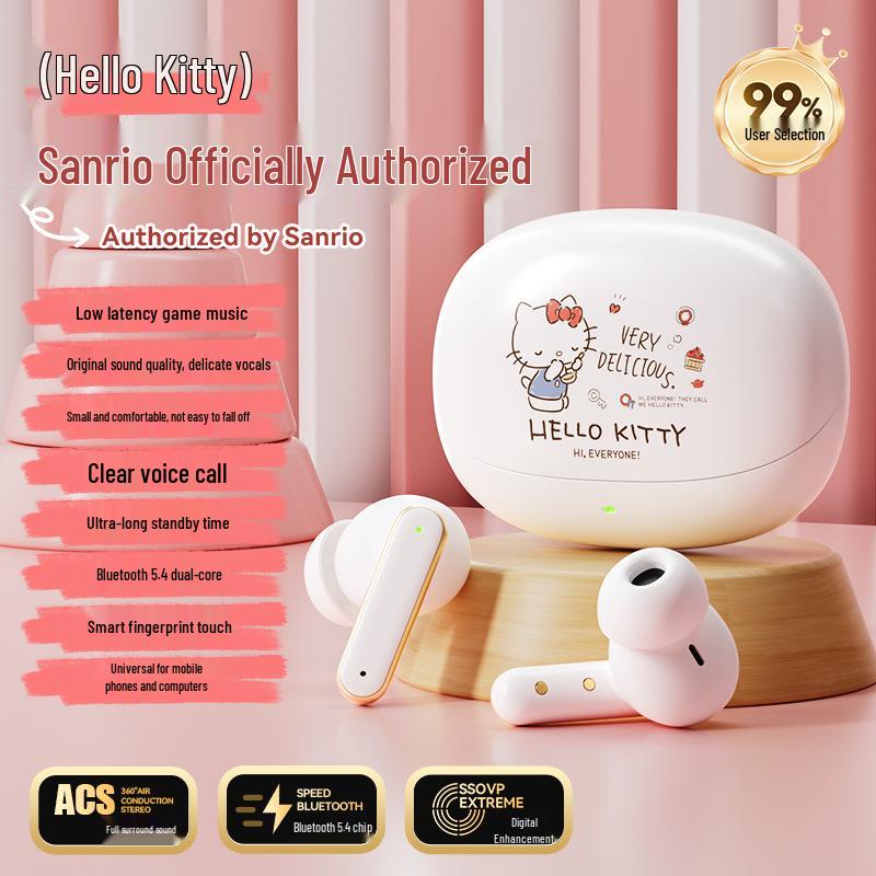 Sanrio Hello Kitty Bluetooth Wireless In-Ear Earphones for Sports & Gaming