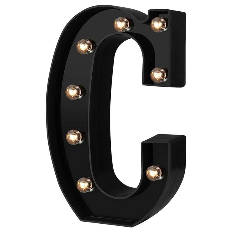 LED Black Letter Light 26 English Night Light Large Luminous Alphabet Lights Wedding Modeling Lamp For Party Birthday Home Bar