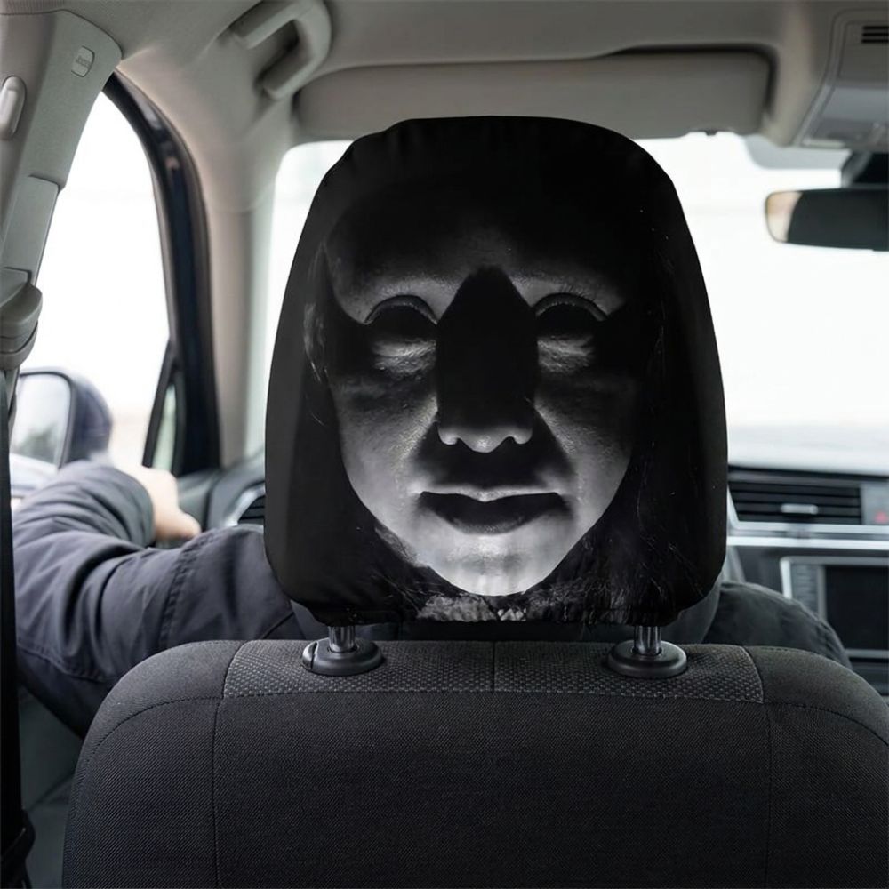 2Pcs Comfortable Halloween Car Headrest Cover Automotive Seat Headrest Cover All Seasons Use