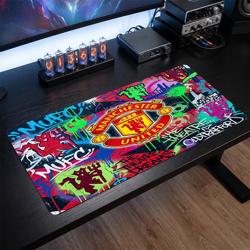 Большой игровой коврик для мыши Manchester United, нескользящий, мягкая резина, для офисного стола, ноутбука, компьютера, Декор