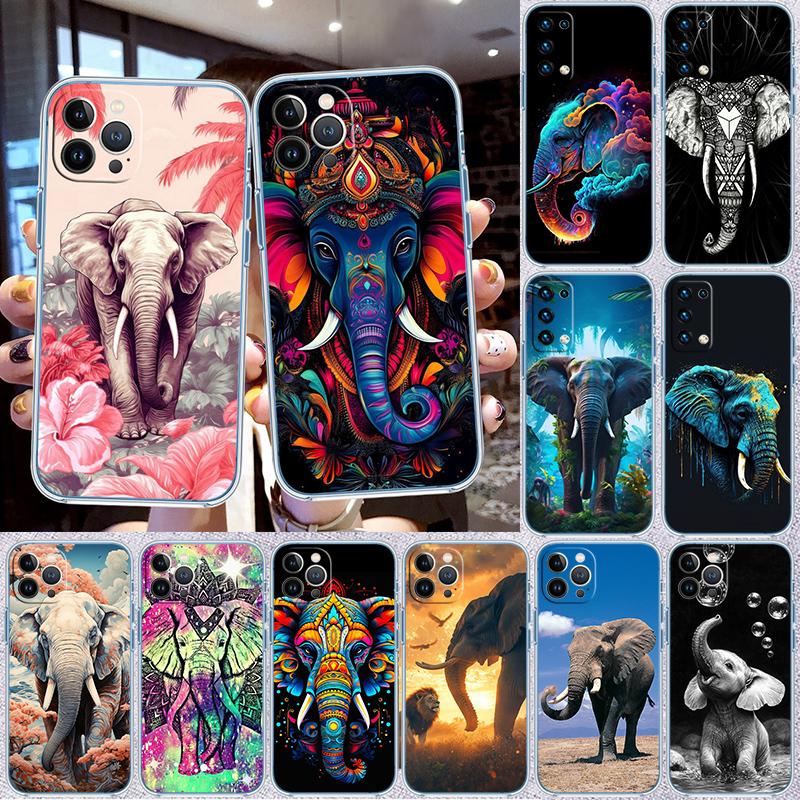 RP5 Animal Elephant Transparent Phone Case for Samsung Galaxy A04 A04S A14 A23 A34 A54 M23 M33 M52 M53
