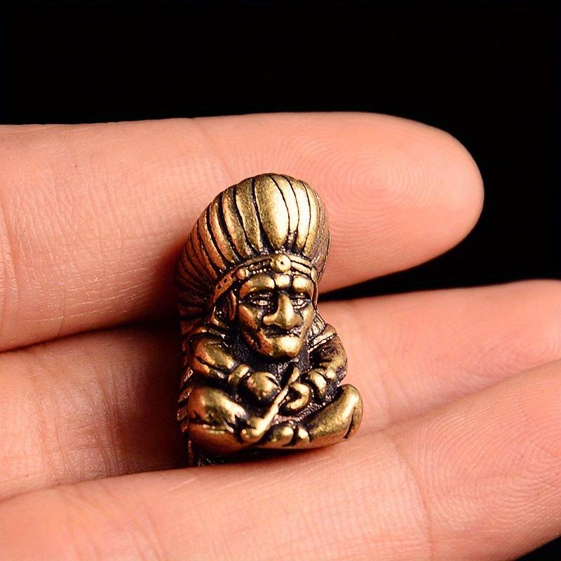 Индийский Старейшина Вождь Латунная Бусина для Ножа DIY Браслеты Аксессуары для Брелка Ручной Работы Плетеный Шнурок Подвеска Ретро Подвески