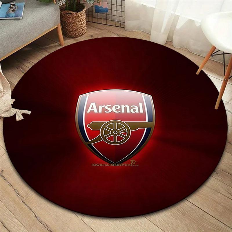 Arsenal F Round Area Rug,Carpet Rug for Living Room Bedroom Sofa Playroom Decor,Non-slip Floor Mat