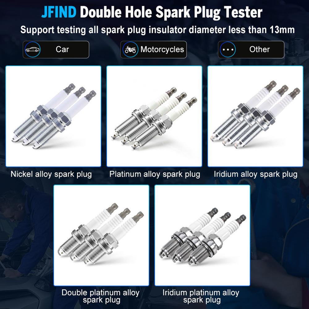 13 мм до 12 В автомобильный детектор анализатор зажигания инструменты 110 В 220 В Jfind JF109 двойной отверстие автомобиль мотоцикл автоматический тестер свечей зажигания