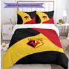 Watford Football Printed 3 Pieces Bedding Set, Comfortable Skin Friendly Bedroom Duvet Cover Set