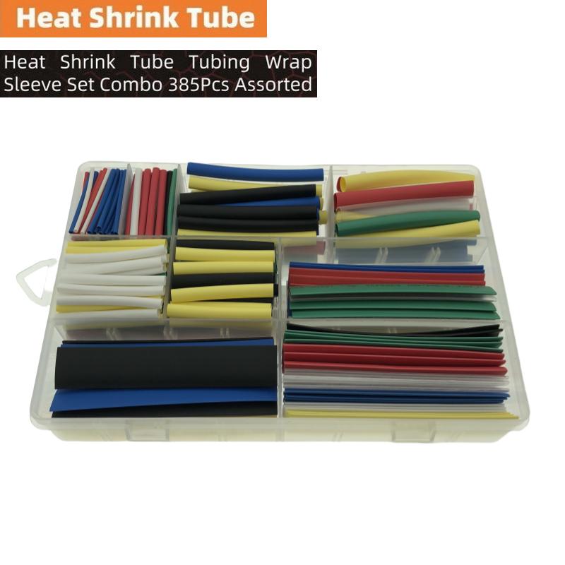 Комплект термоусадочных трубок Botisi, 385 шт., ассорти 2:1 соотношение
