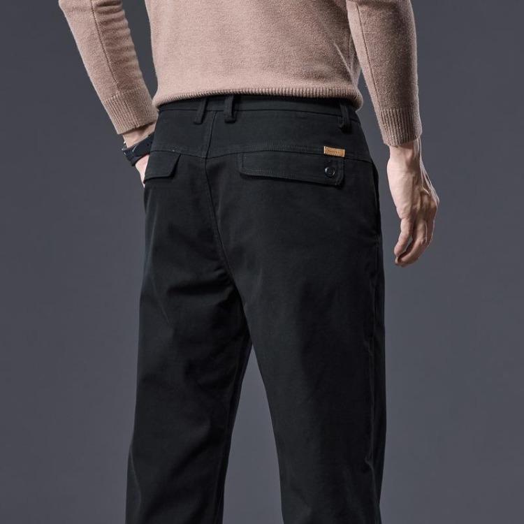 Новые Осенние Мужские Повседневные Брюки Прямого Кроя Slim Fit, Устойчивые к Сминанию, Эластичные, Универсальные, Высококачественная Верхняя Одежда, Брюки