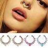 Unisex Cool Punk U Shape Geometric Rhinestone Bear Nose Cuff Fake Nose Ring Nose Stud Body Jewelry