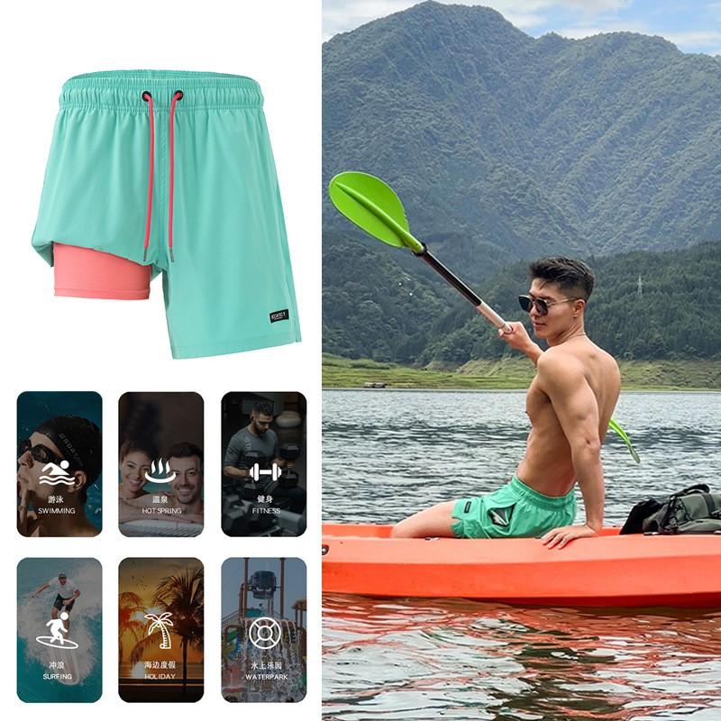 Mens Quick Dry Swim Trunks Loose Fit Anti-Chafe Board Shorts Swimming Water Sports Surfing Diving