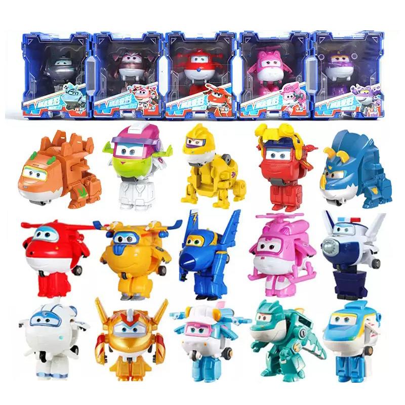 Продаются Мини-трансформеры Super Wings, Аниме, Деформирующиеся, Самолет, Робот, Фигурки Действия, Игрушки-трансформеры на Рождество