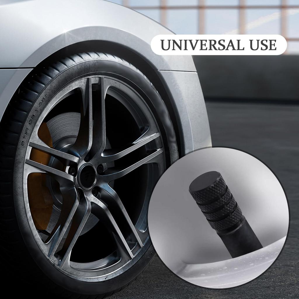 8 шт. колпачок для вентиля шины, универсальный алюминиевый колпачок для вентиля шины, герметичный, водонепроницаемый, пылезащитный для автомобилей, внедорожников, грузовиков, мотоциклов, велосипедов (черный)