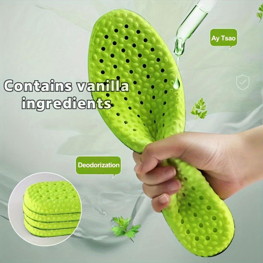 1Pair Soft Breathable Sport Cushioning Inserts Wormwood Deodorant Insoles For Men Women Boost Shoe Pads Mesh Can Cut Size Insole
