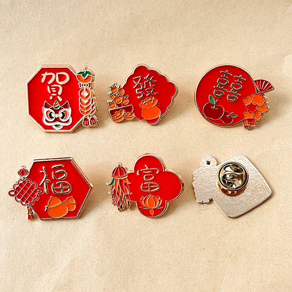 Rich 2024 Year  Badge Luck Cartoon Pin Brooch New Year Brooch  2024 Spring Festival