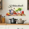 Настенные наклейки «Фрукты и кухонная утварь», Съемные, антистатические, водостойкие, самоклеящиеся ПВХ-декали для декора кухни