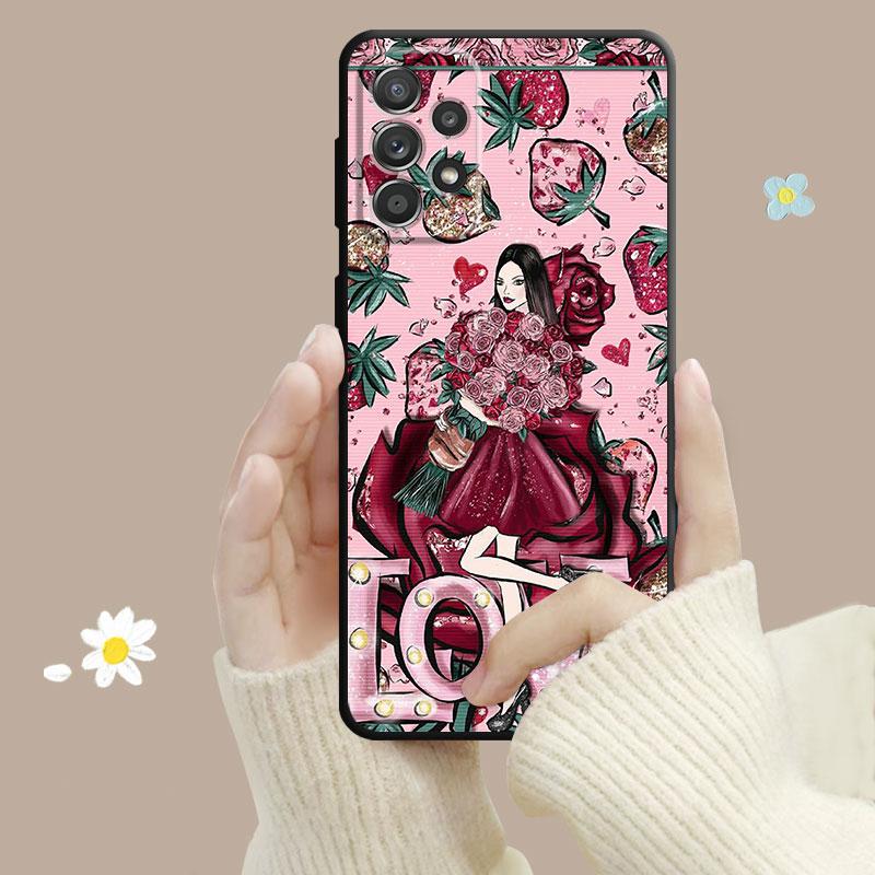 Girl Women Butterfly Crown Love Case For Samsung Galaxy A14 A73 A53 A71 A51 A31 A33 A22 A12 A21s A13 A32 A52s A72 A52 A23